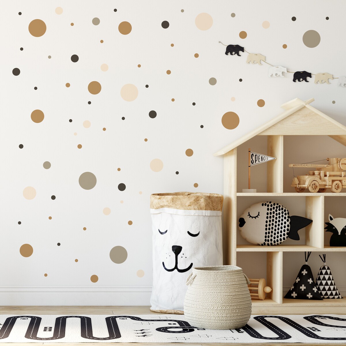 Naklejki Dla Dzieci Delikatne GROSZKI Kropki Styl Boho Zestaw 150szt.