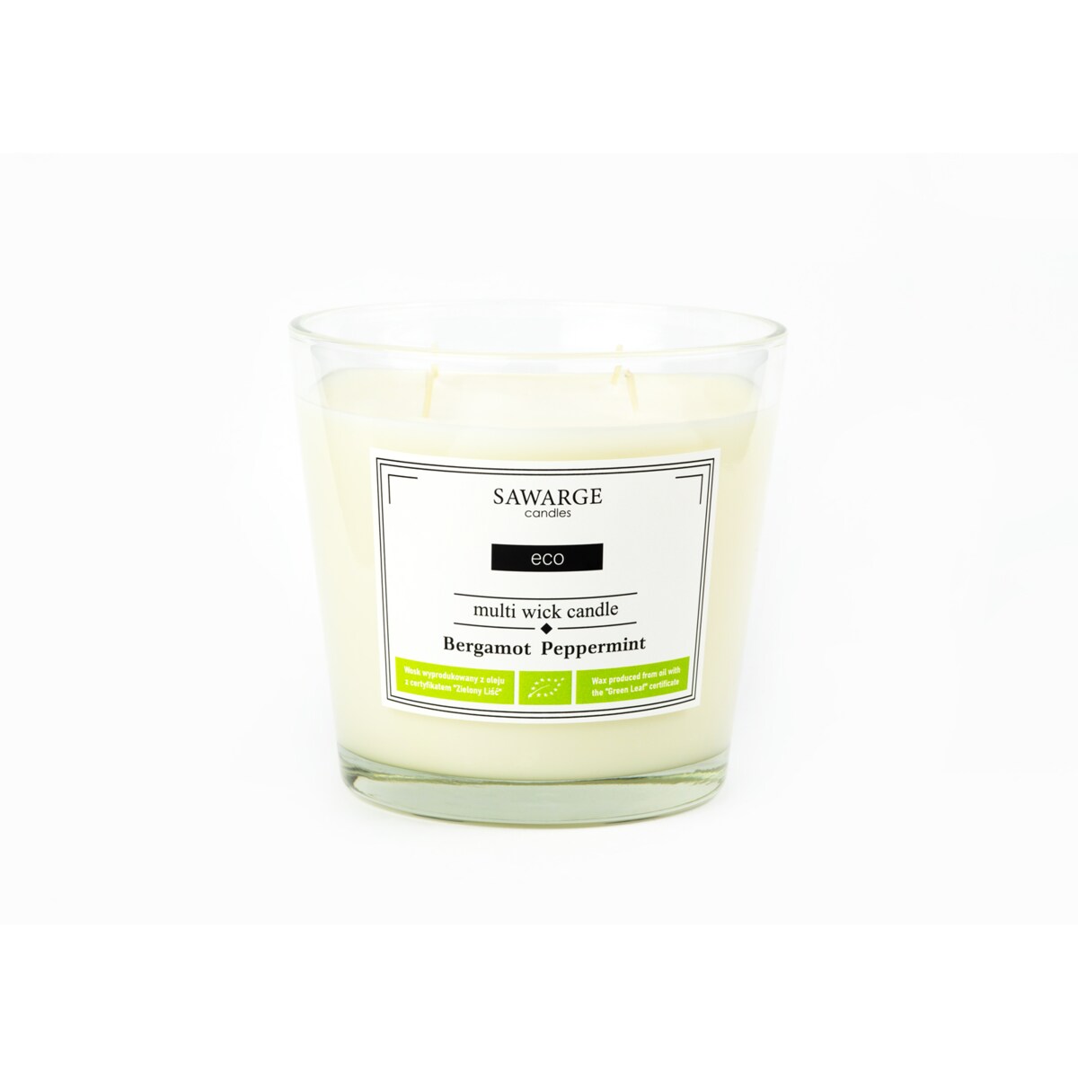 Ekologiczna Świeca Zapachowa Sojowa / 70h/Bergamot Peppermint 800 g