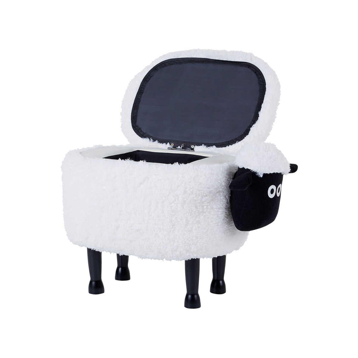 Pufa zwierzak ze schowkiem biała SHEEP