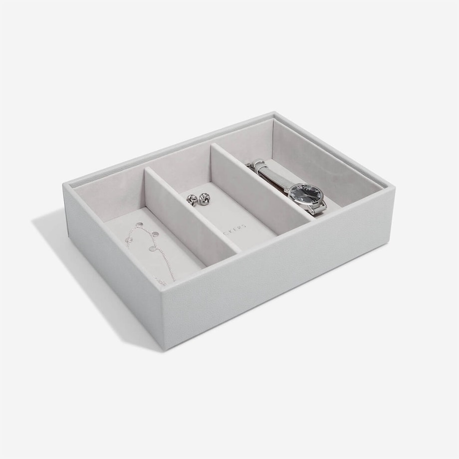 Szkatułka na biżuterię Stackers 3 komorowa classic kamienna szarość