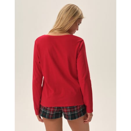 Piżama Feli 41898-33X Czerwone Czerwony, XL