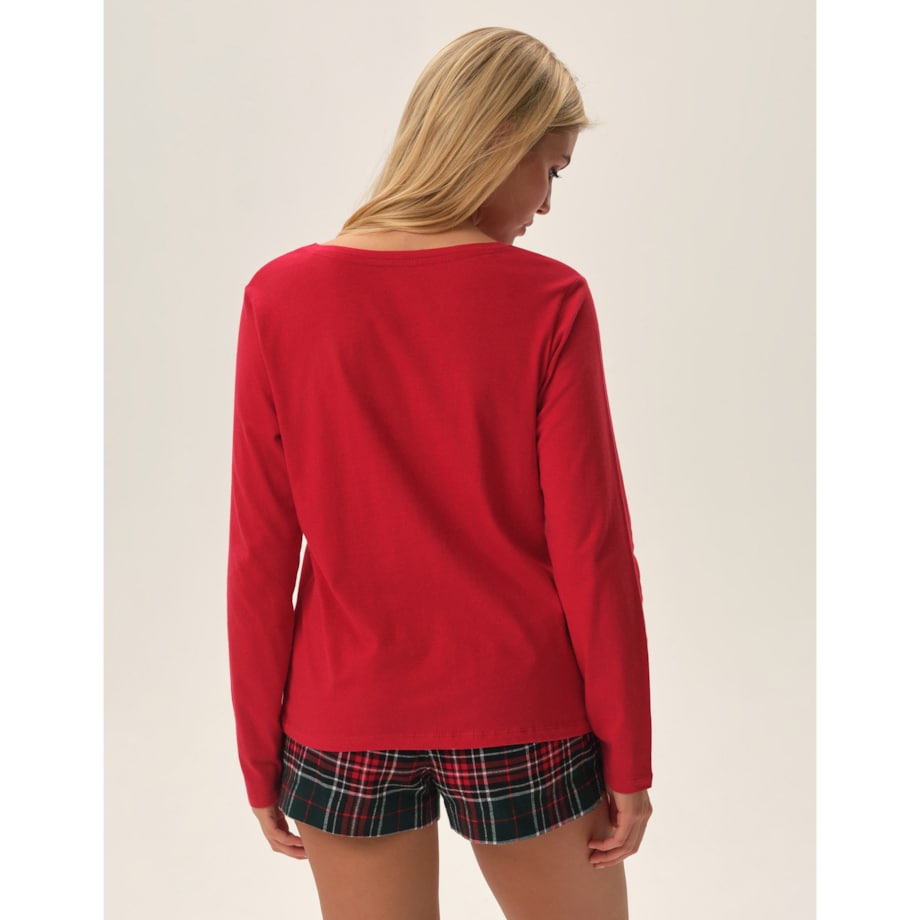 Piżama Feli 41898-33X Czerwone Czerwony, XL