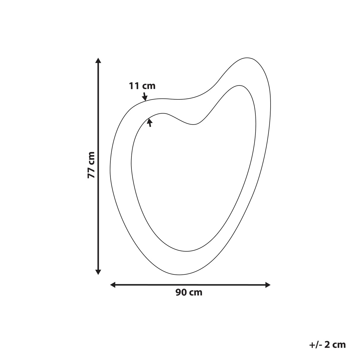 Lustro ścienne NEURE 90 cm 77 cm Drewno jodłowe Naturalny