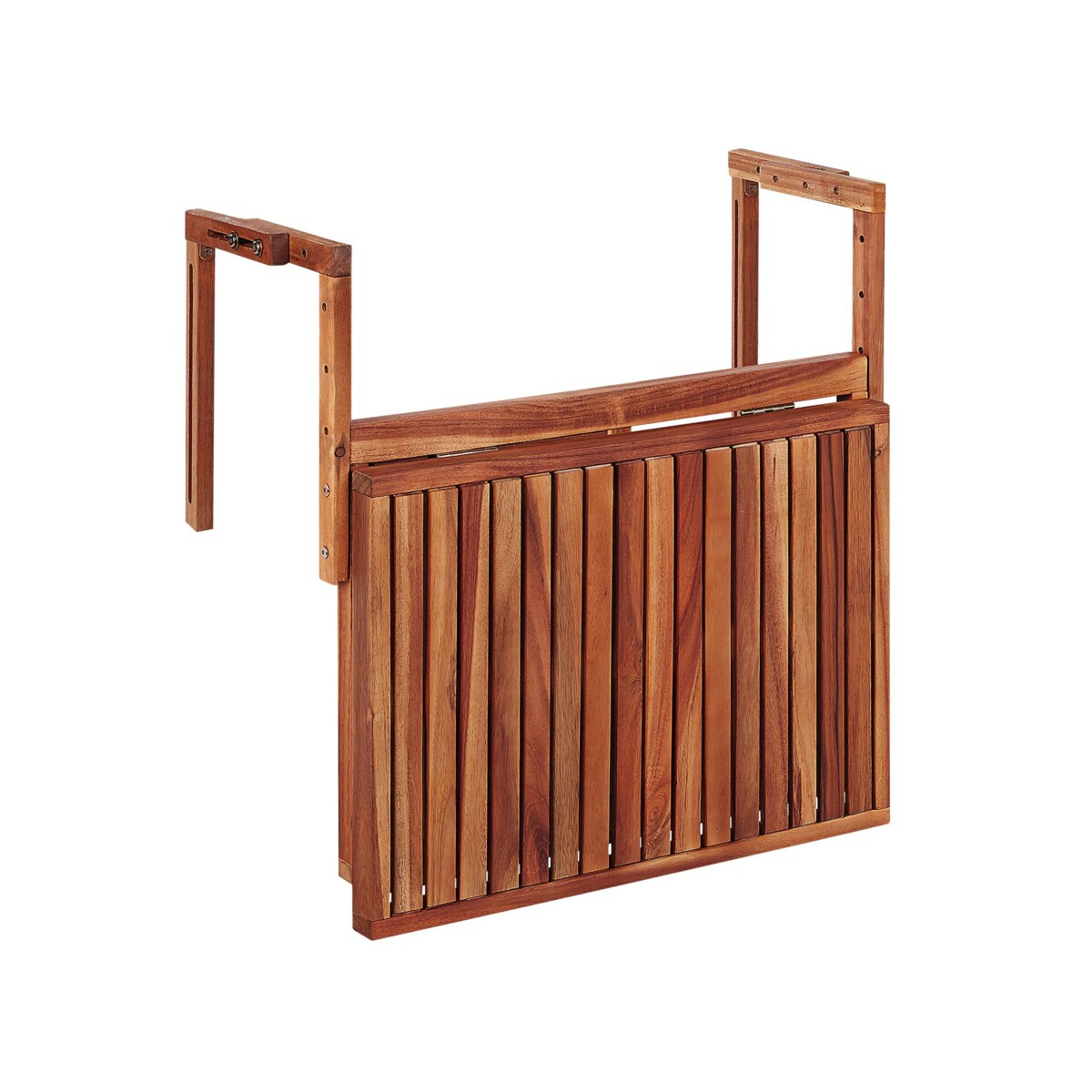 Stolik balkonowy wiszący akacjowy 60 x 40 cm ciemne drewno UDINE