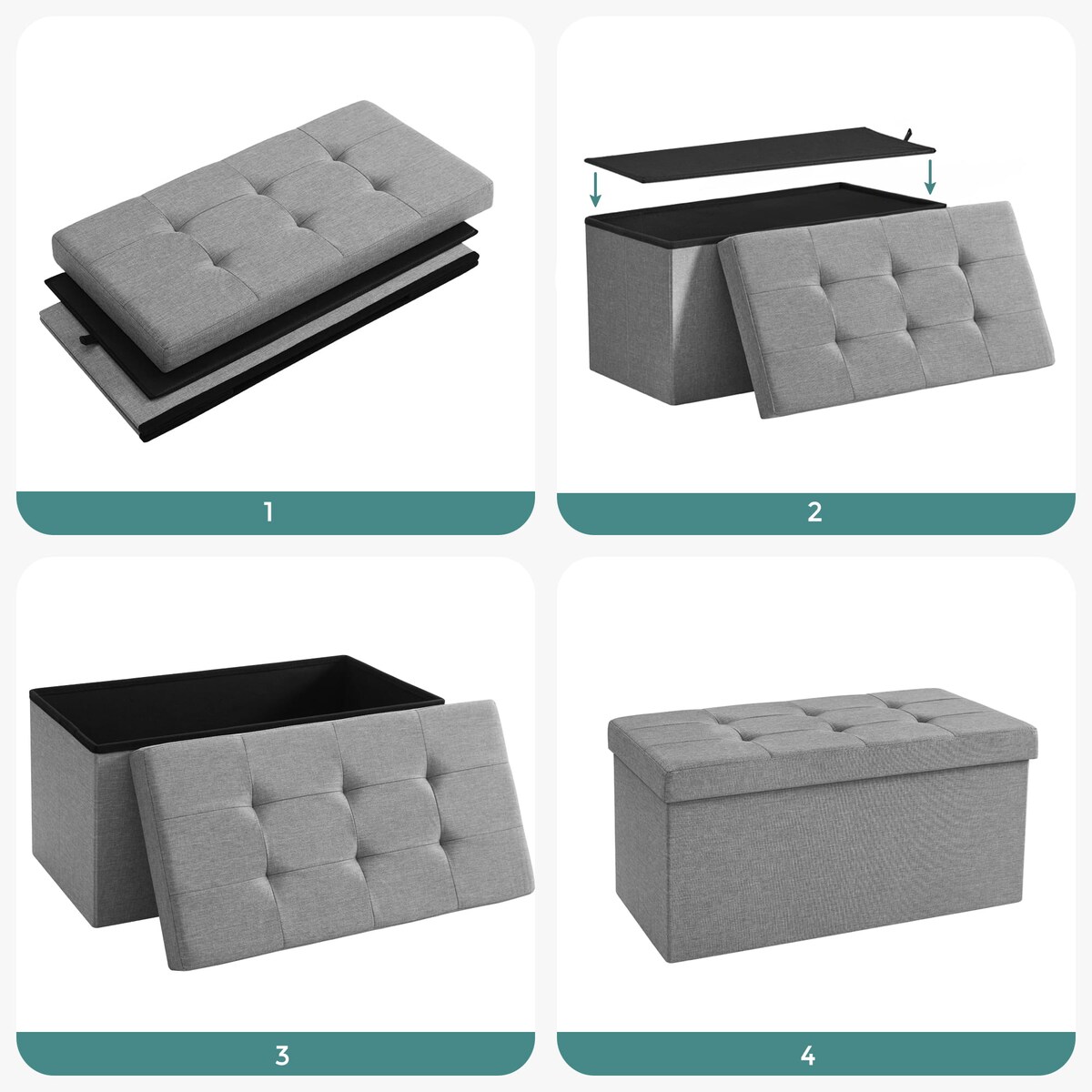 Pufa Siedzisko do sypialni pokoju przedpokoju Jasnoszary