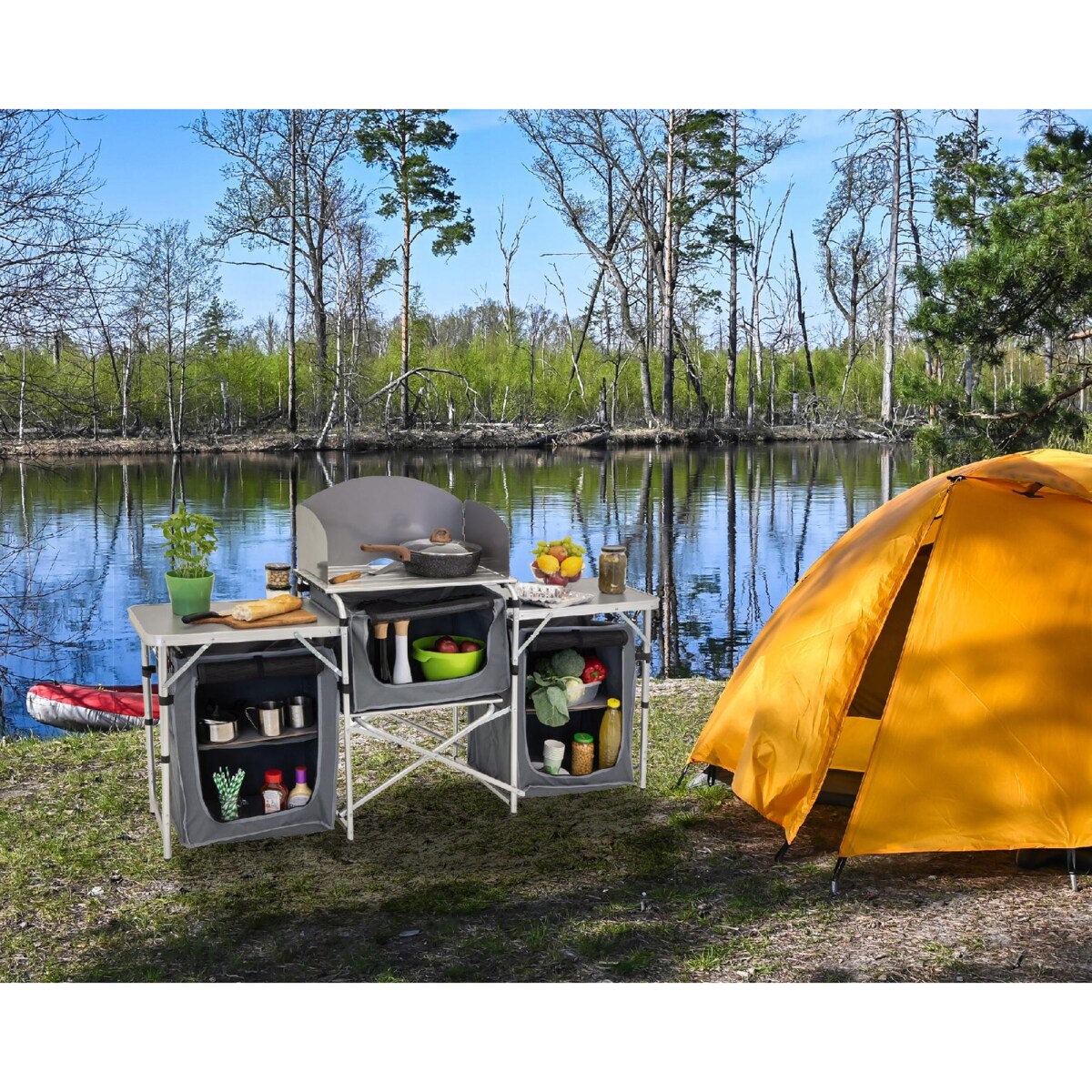 KUCHNIA TURYSTYCZNA SZAFKA składana ogrodowy torba KEMPINGOWY stolik