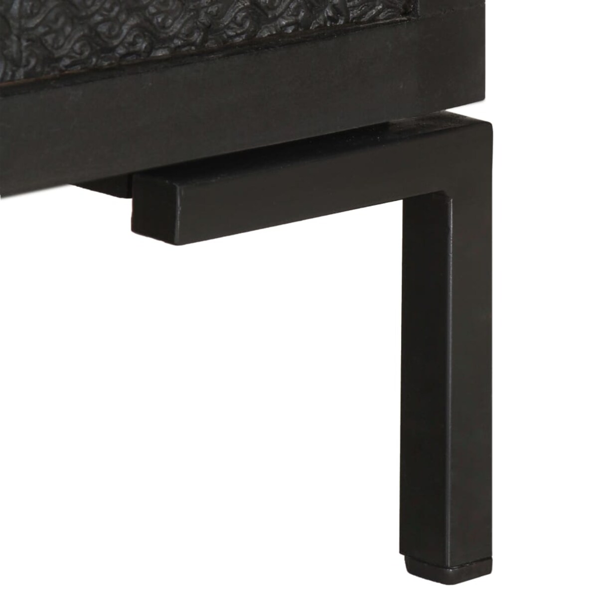 vidaXL Szafka pod TV, czarna, 115x30x46 cm, lite drewno mango