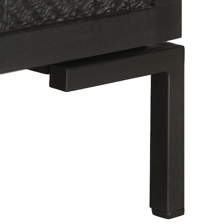 vidaXL Szafka pod TV, czarna, 115x30x46 cm, lite drewno mango