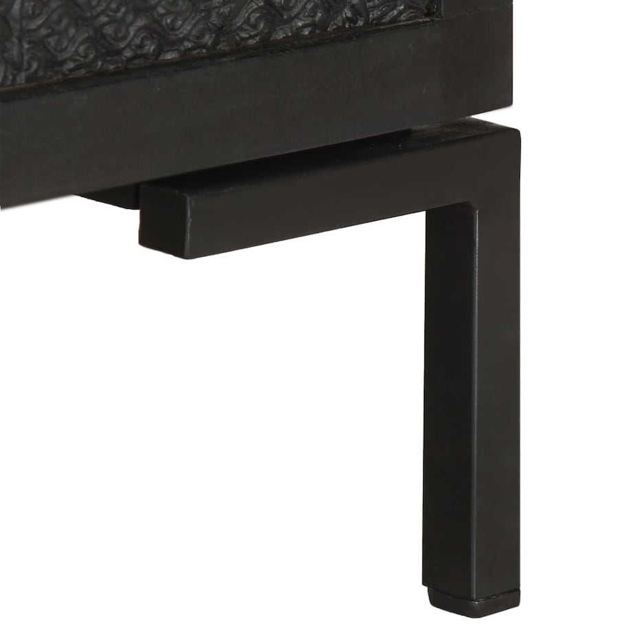 vidaXL Szafka pod TV, czarna, 115x30x46 cm, lite drewno mango