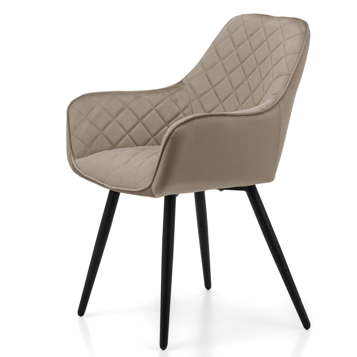 Krzesło tapicerowane COLIN aksamit velvet welur do salonu jadalni ciemnobeżowy