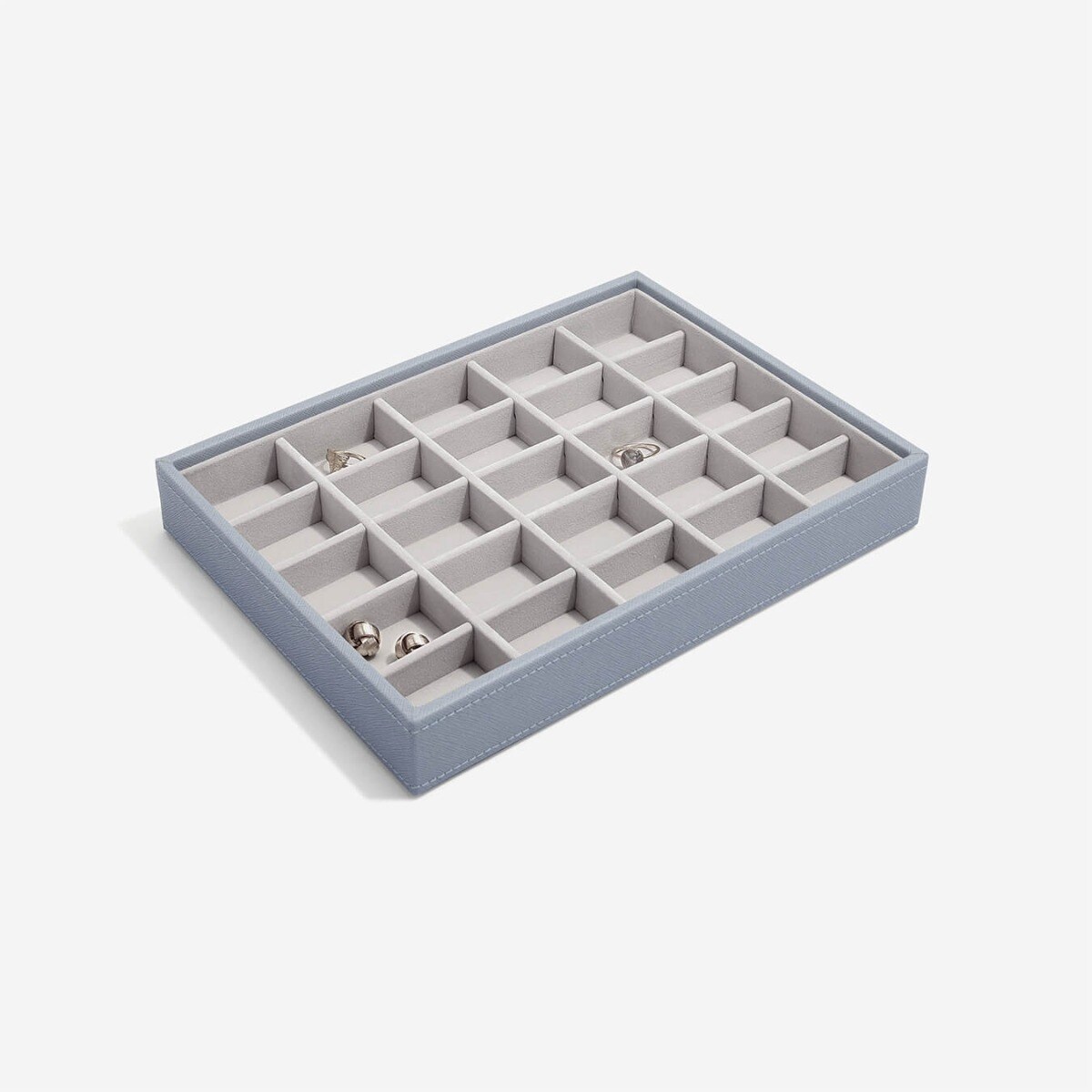 Szkatułka na biżuterię Stackers 25 komorowa classic szaroniebieska