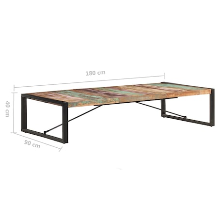vidaXL Stolik kawowy, 180x90x40 cm, lite drewno z odzysku