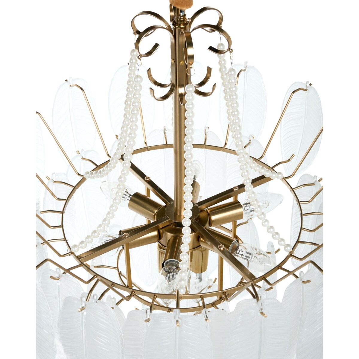 Żyrandol YAUCA Szkło Mosiężny