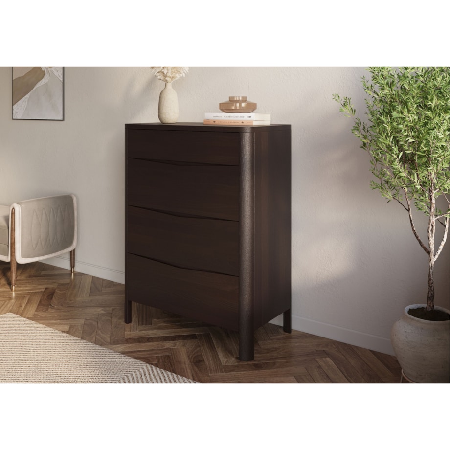 Drewniana komoda bukowa Visby MODENA 80 / kolor palisander