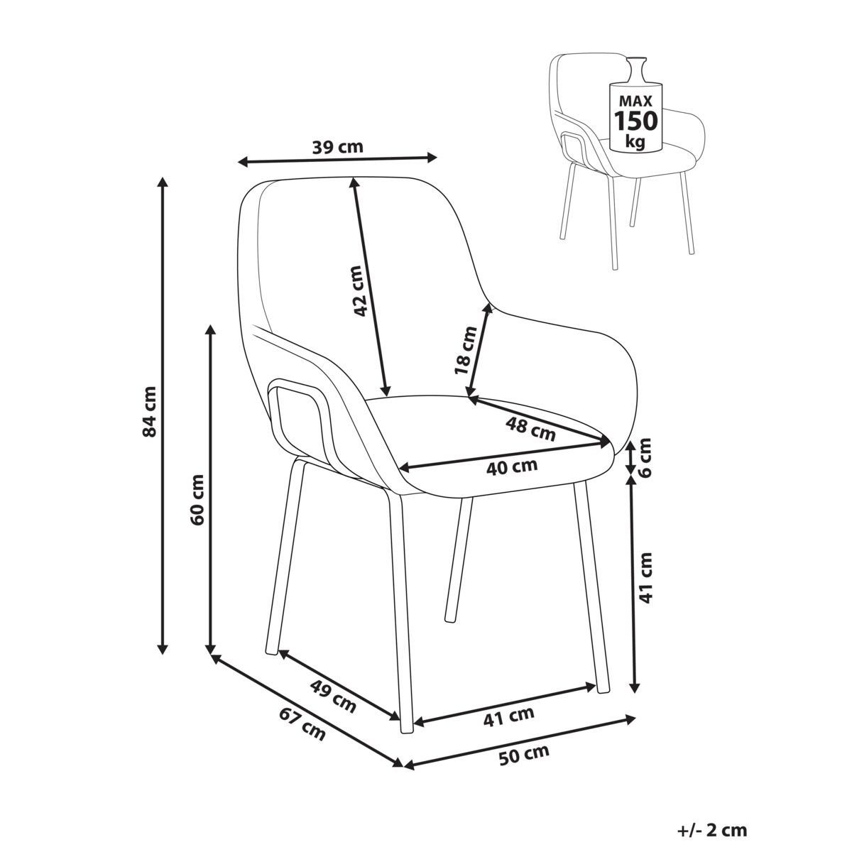 Krzesło do jadalni ALGONA Boucle Złamana biel