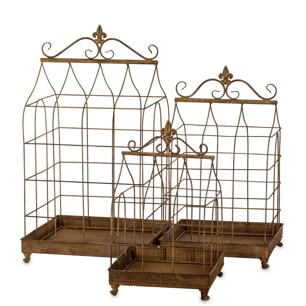 Klatki dekoracyjne metalowe 3 sztuki