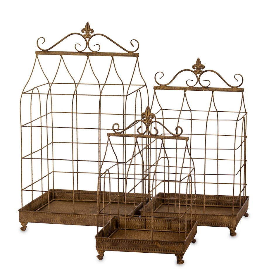 Klatki dekoracyjne metalowe 3 sztuki