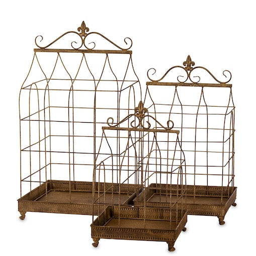 Klatki dekoracyjne metalowe 3 sztuki