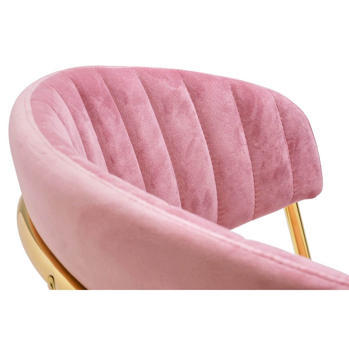 Krzesło do sypialni Margo KH121100121.14 welur różowe złote, King Home
