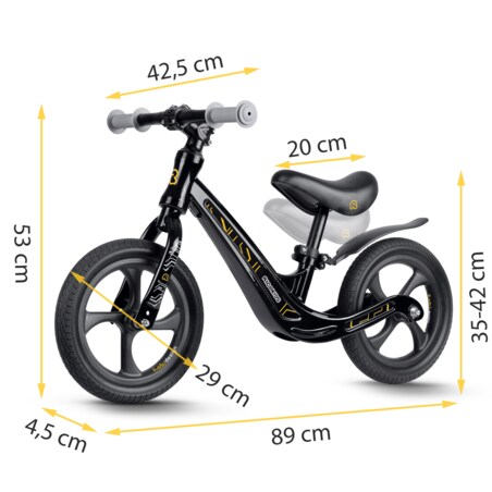 Rowerek biegowy dla dzieci magnesium Ricokids Funnu czarny 760500