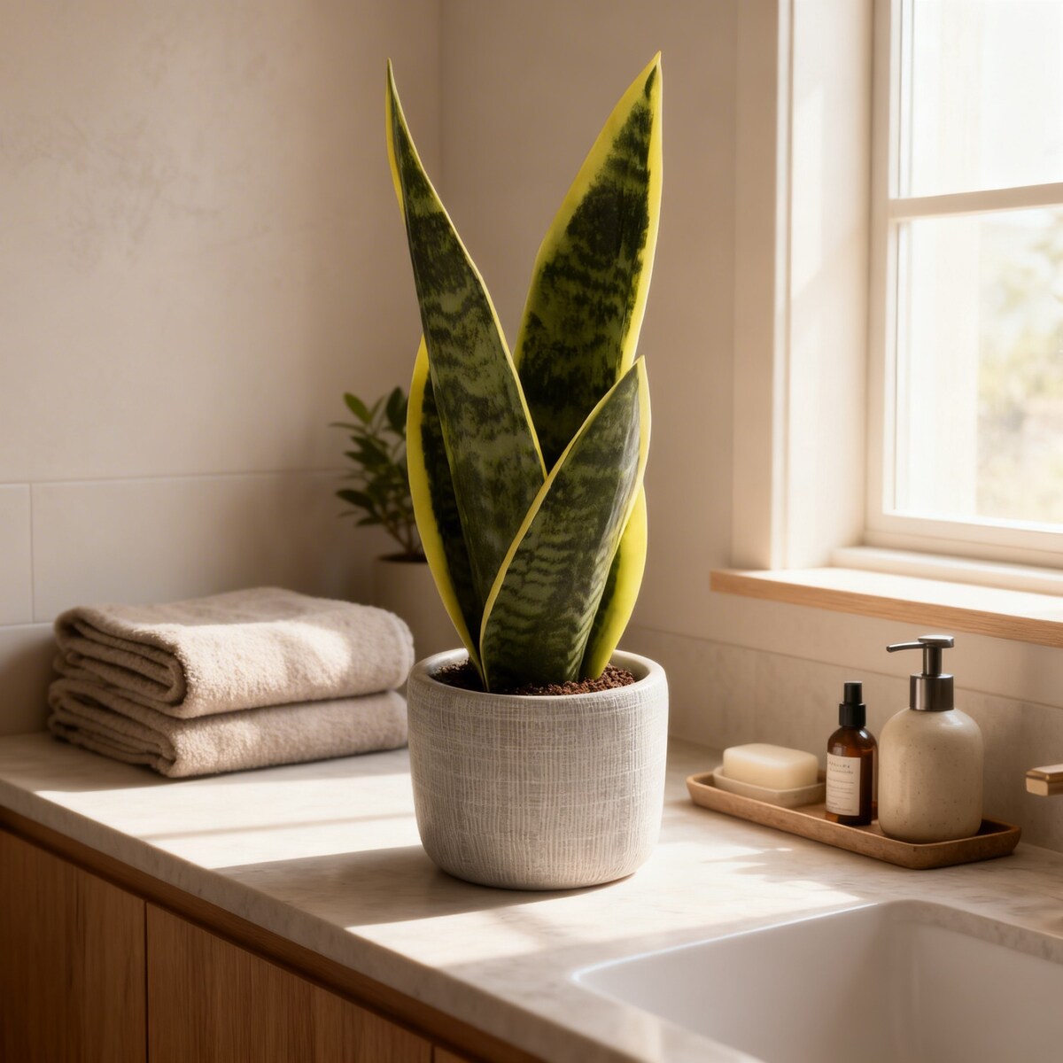 Sztuczny kwiat JAK ŻYWY do wazonu Sansewieria WĘŻOWNICA roślina ZIELONA