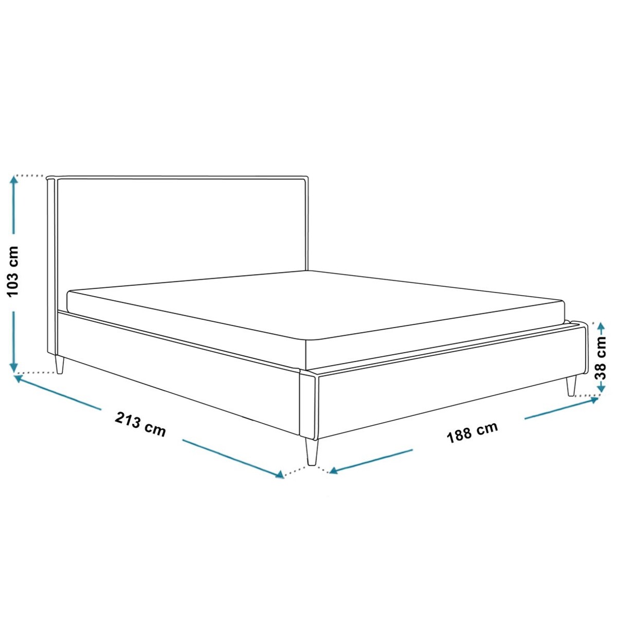 Łóżko sypialniane 180x200 LUXO 8 tapicerowane, taknina boucle CatchMe-szare
