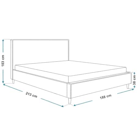 Łóżko sypialniane 180x200 LUXO 8 tapicerowane, taknina boucle CatchMe-szare