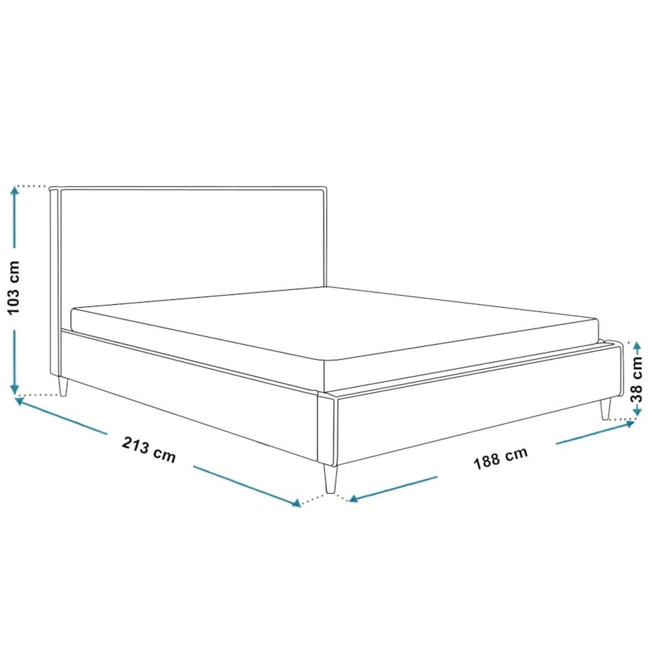 Łóżko sypialniane 180x200 LUXO 8 tapicerowane, taknina boucle CatchMe-szare