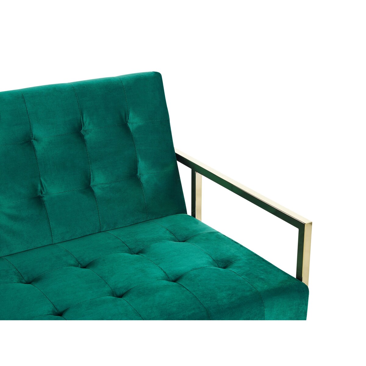 Sofa rozkładana welurowa zielona MARSTAL