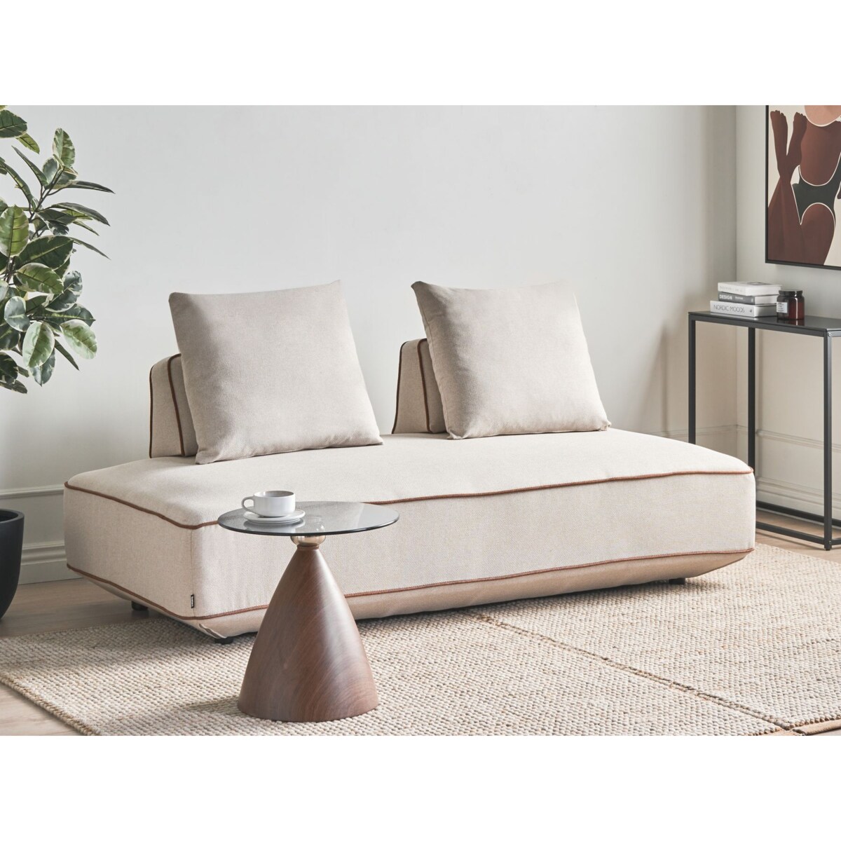 Szezlong SEILLANS Jasnobeżowy