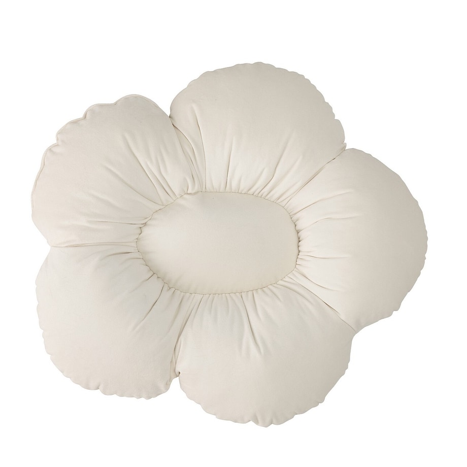 Poduszka kwiatek Mia XXL, śmietankowa biel, 100 cm, Posh Velvet