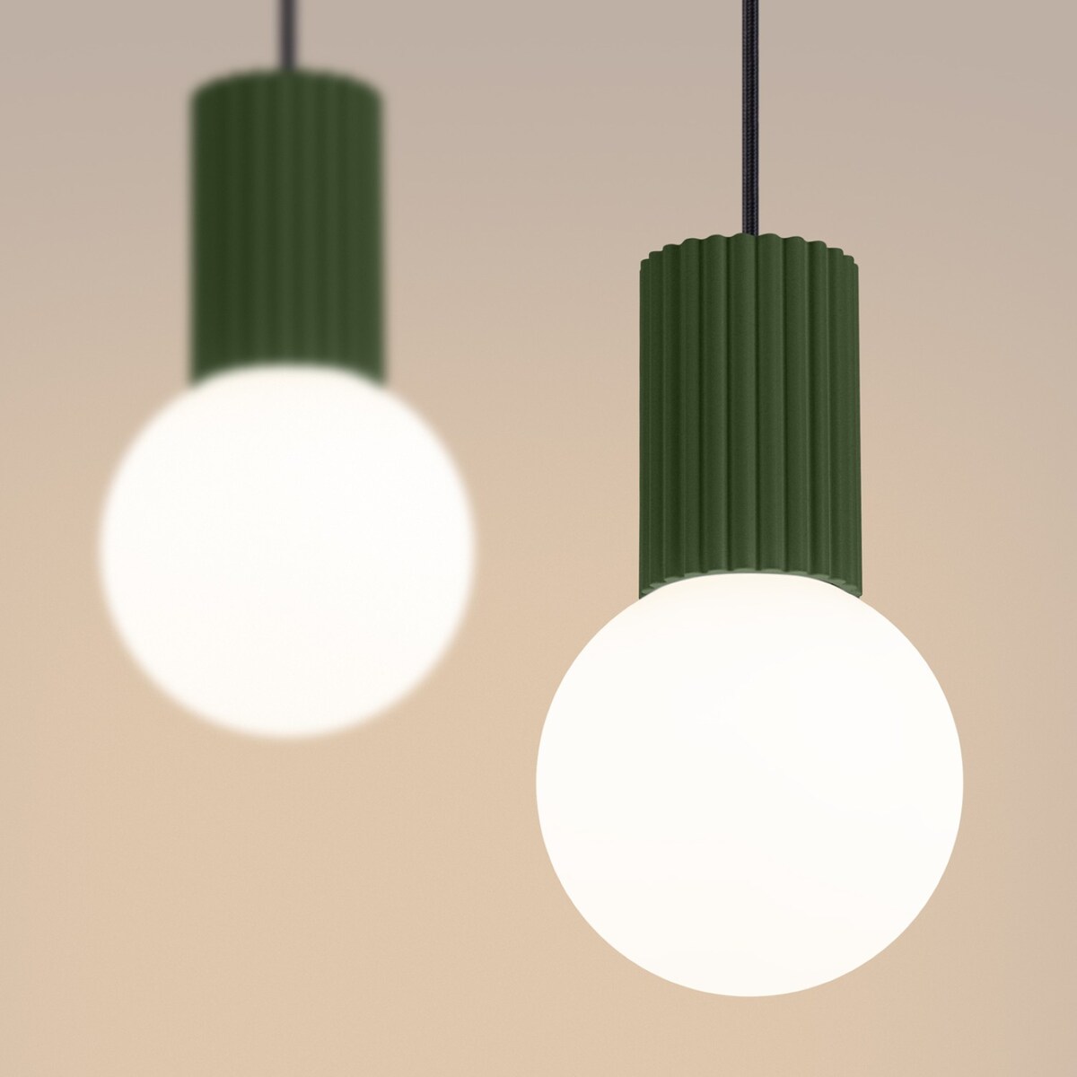 Lampa wisząca HALO 2L zielona oliwka