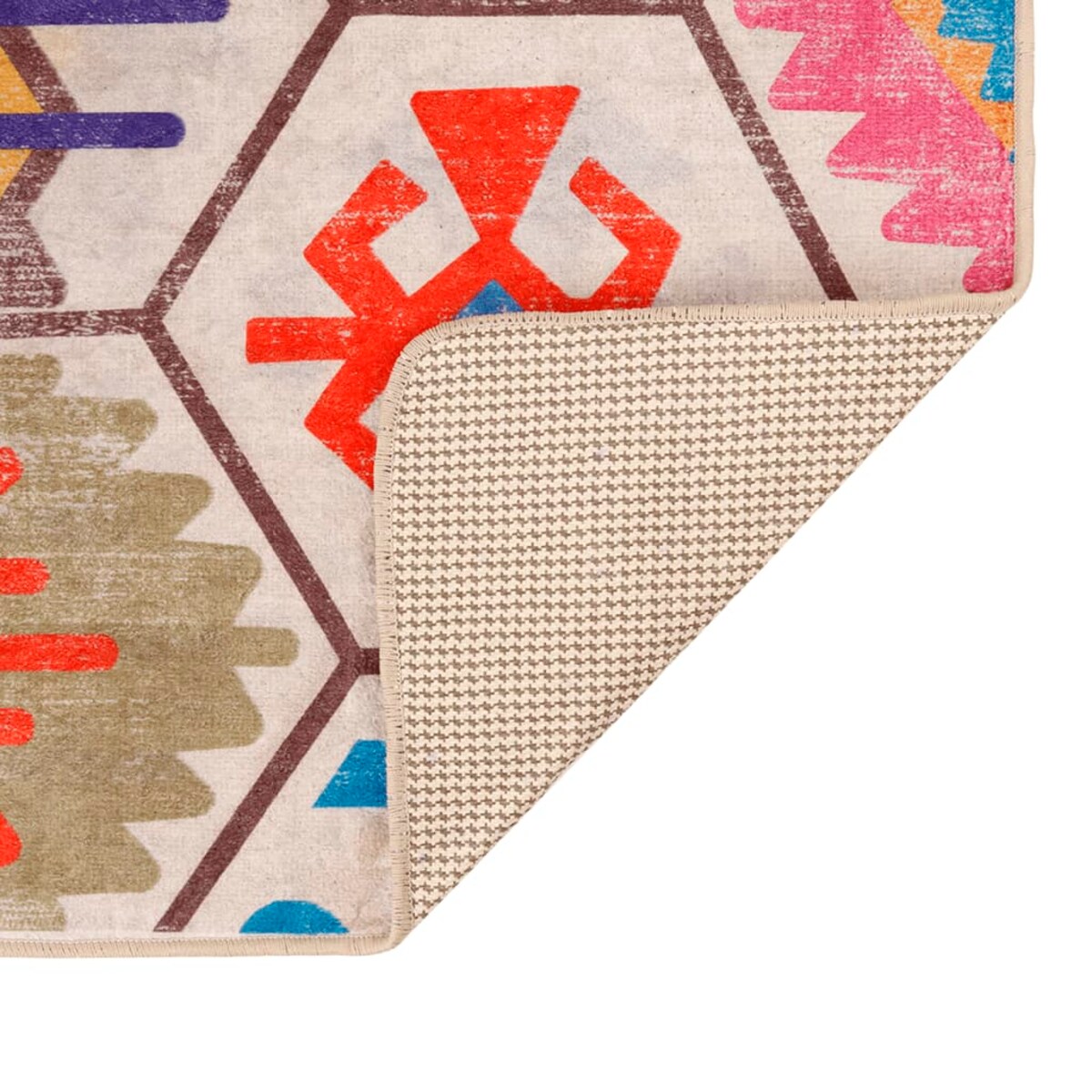 vidaXL Dywan z możliwością prania, kolorowy, 120x180cm, antypoślizgowy