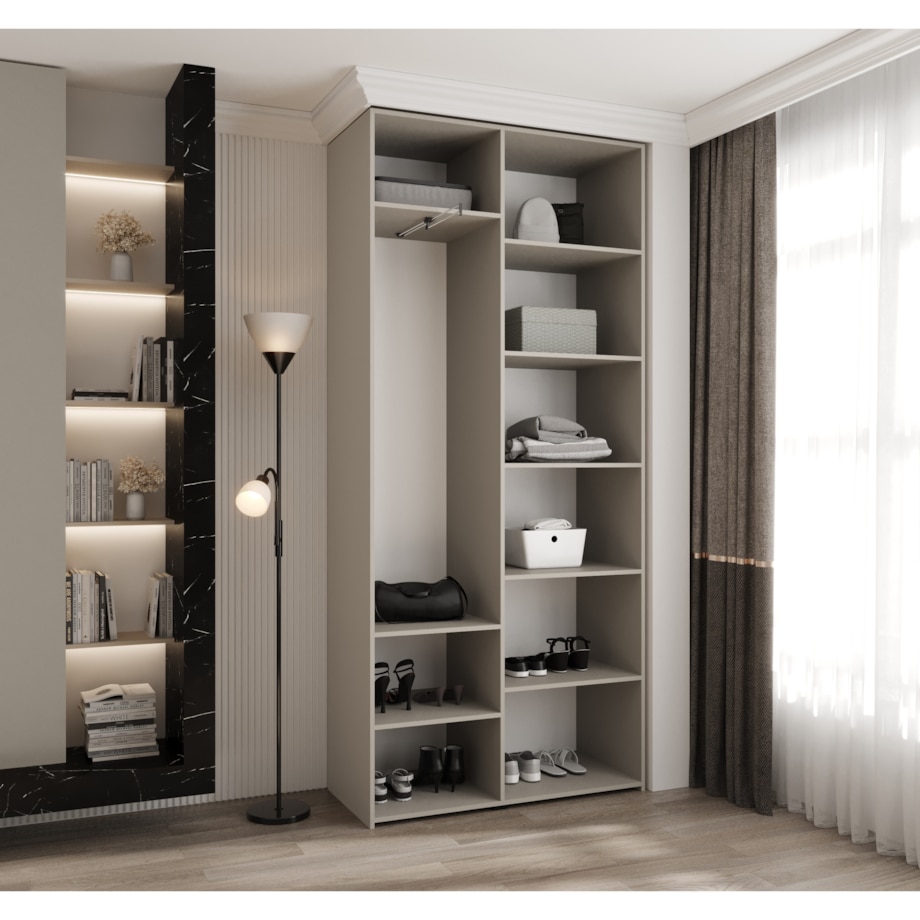 Szafa dwudrzwiowa Como 4 110 gł.40 kaszmir+czarny