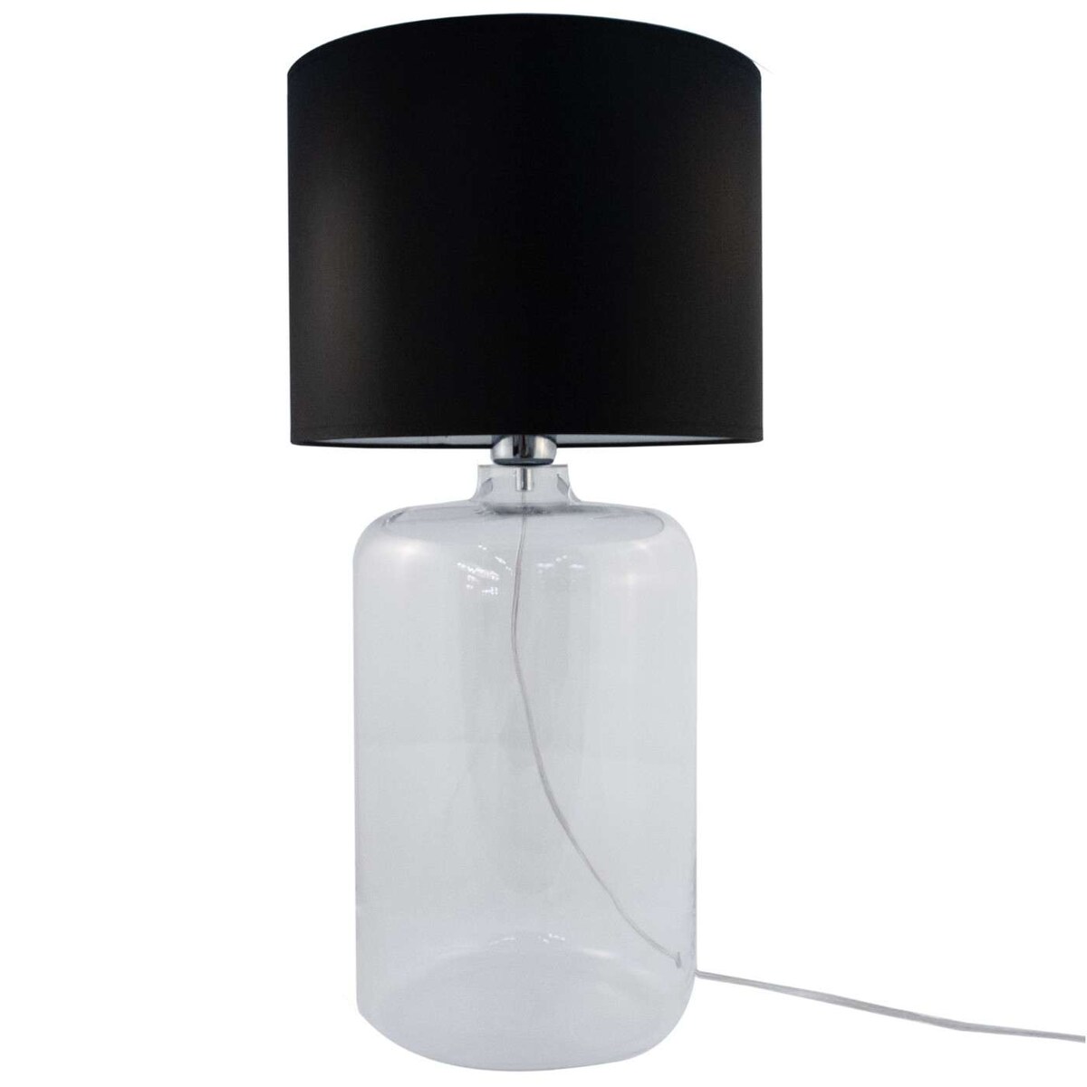 Szklana LAMPA stołowa AMARSA 5507BK Zumaline abażurowa LAMPKA stojąca czarna przezroczysta