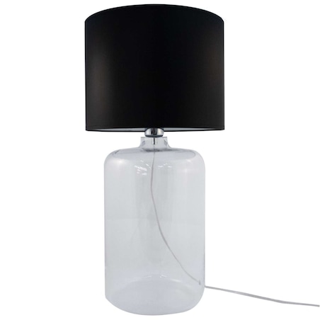 Szklana LAMPA stołowa AMARSA 5507BK Zumaline abażurowa LAMPKA stojąca czarna przezroczysta
