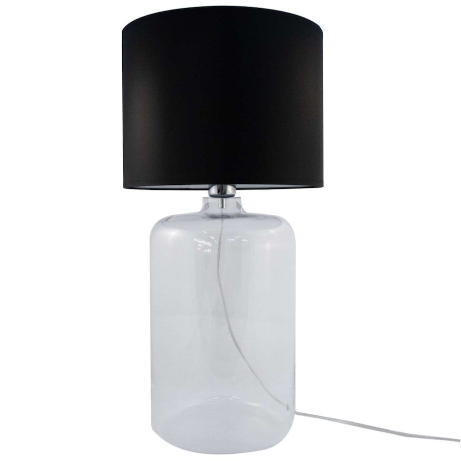 Szklana LAMPA stołowa AMARSA 5507BK Zumaline abażurowa LAMPKA stojąca czarna przezroczysta