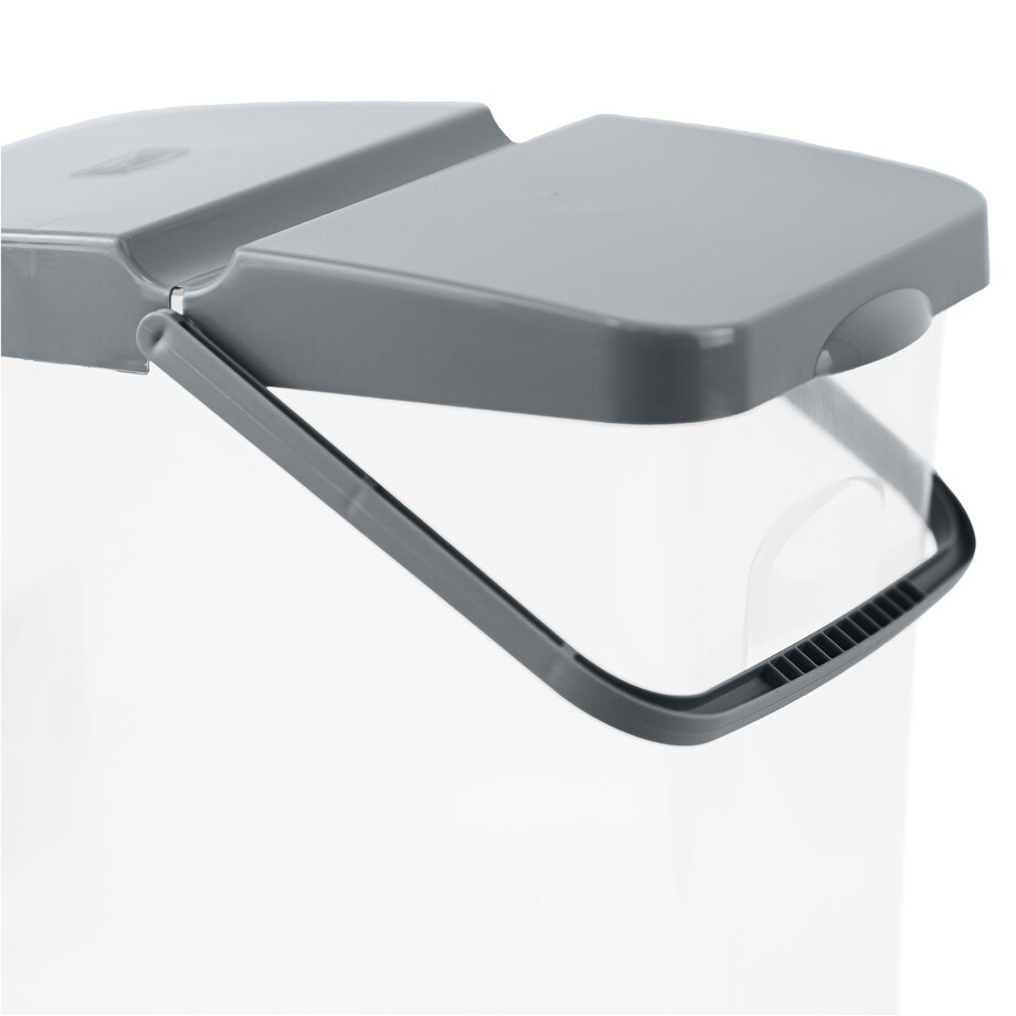 Pojemnik Plastikowy Na Karmę Proszek Z Klapą Pokrywką 10 L Szary