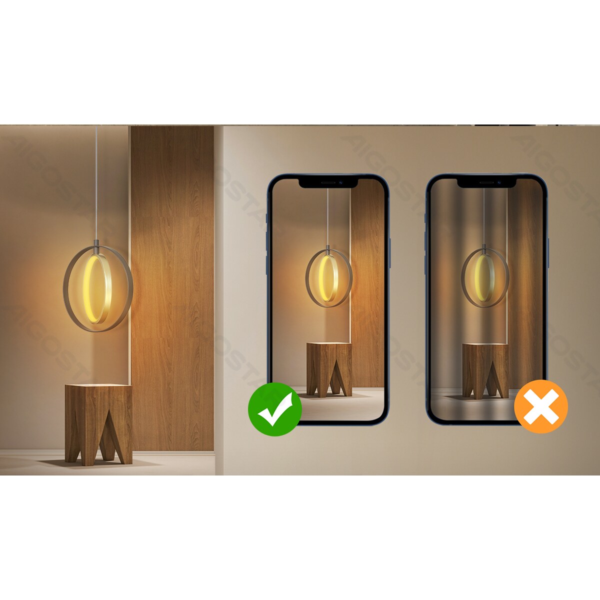 lampa wisząca 2700 k, auminium i silikon 120