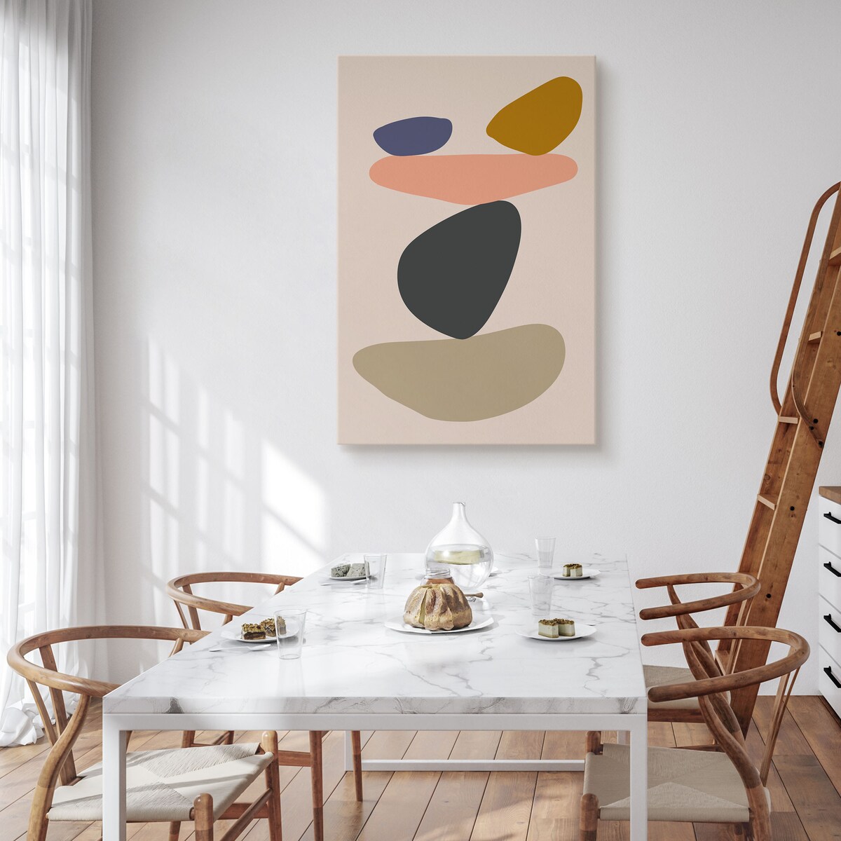 Obraz Abstrakcyjna Pastelowa Rzeźba Skalna 80x120cm