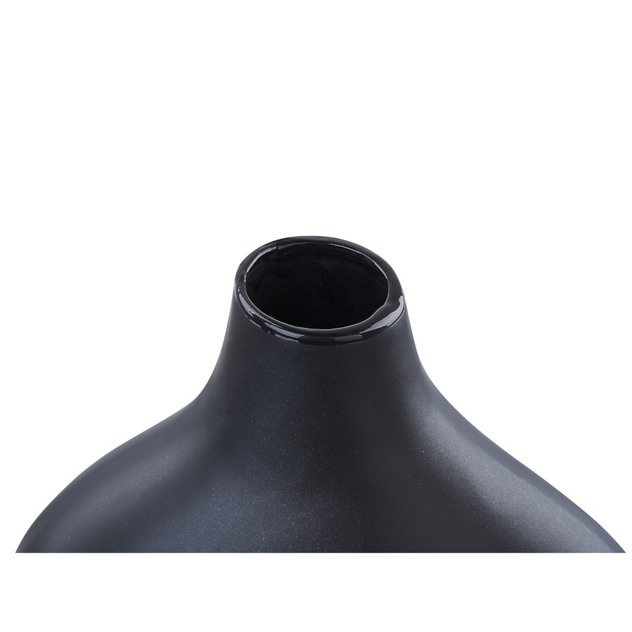 Wazon na kwiaty ceramiczny 30 cm czarny LAMIA