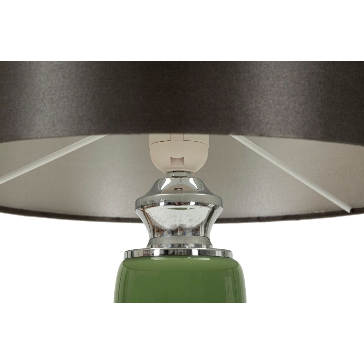 Lampa stołowa Eva Three, kolor biały i szary, szkło, żelazo i tkanina, 33 x 33 x 57 cm, 1 x E27, do salonu i sypialni, Mauro Ferretti