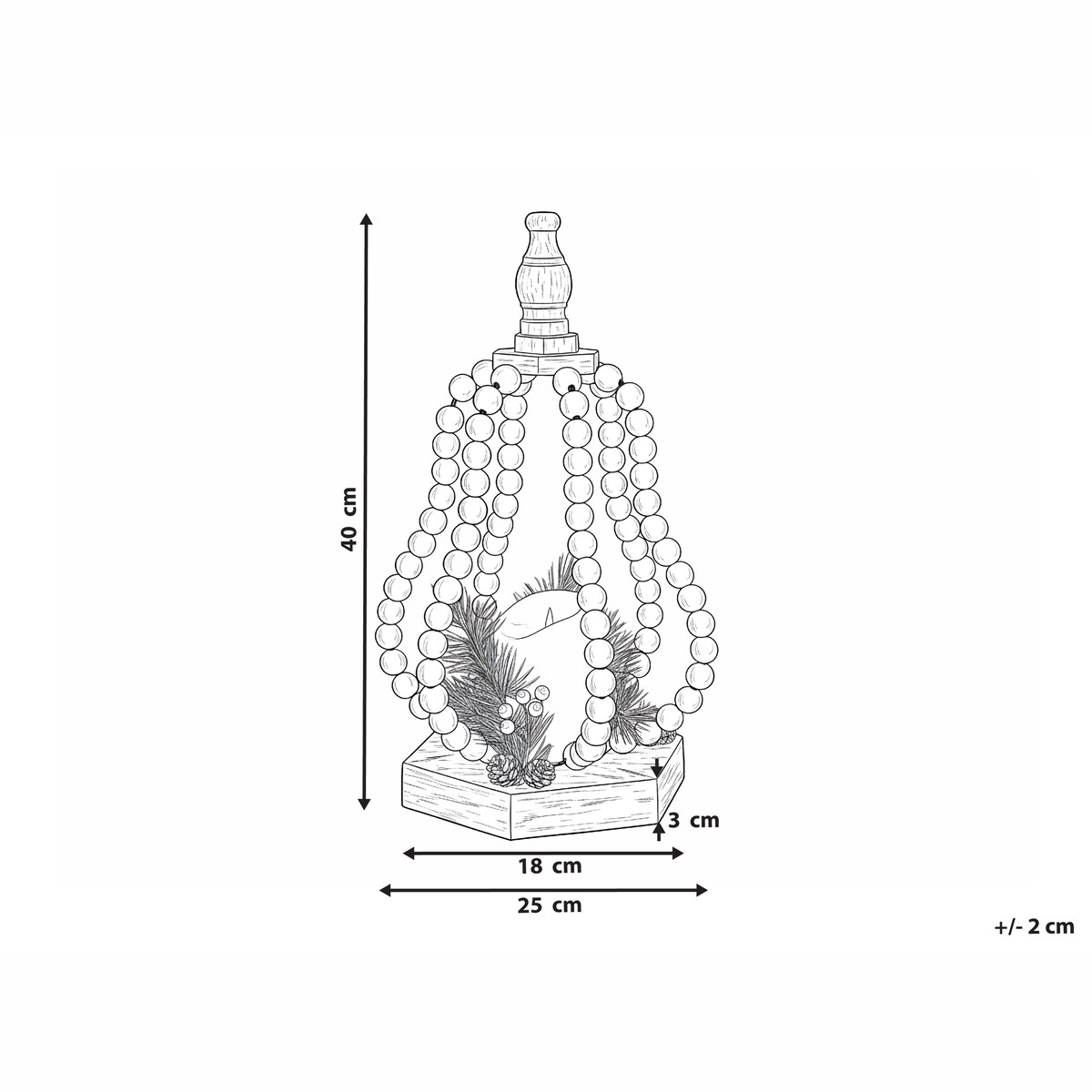 Dekoracja świąteczna LED PETRUMA 40 cm Jasnobrązowy