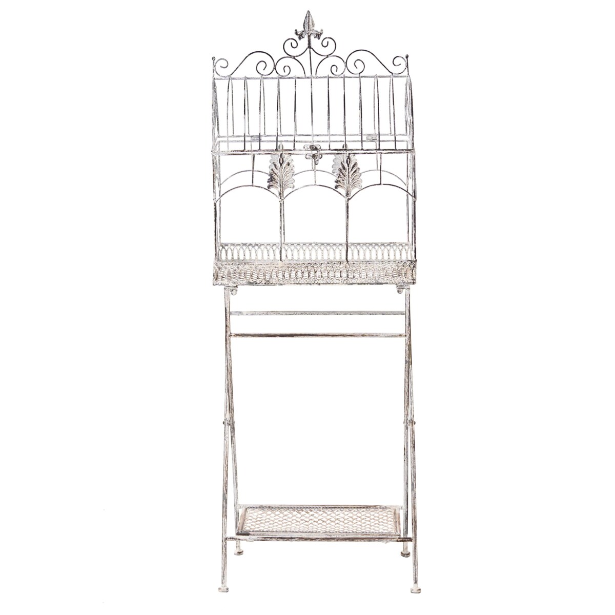 Zestaw 2 regałów z półkami SICILY Metal 43/37 cm 30/27 cm Szary