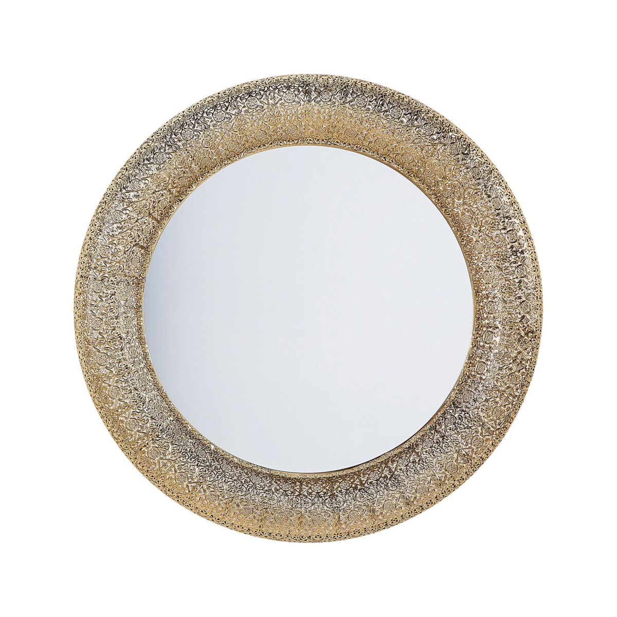 Metalowe okrągłe lustro ścienne ø 80 cm złote CHANNAY