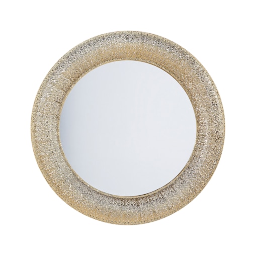 Metalowe okrągłe lustro ścienne ø 80 cm złote CHANNAY