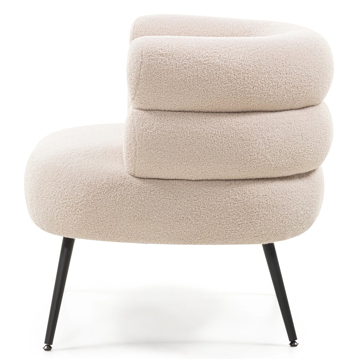 Fotel beżowy na metalowych nóżkach Hensa