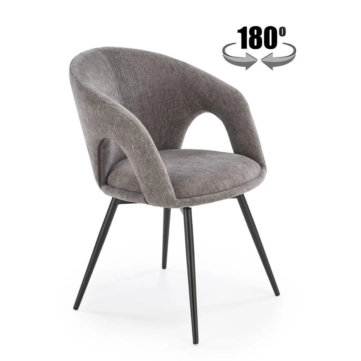 Krzesło tapicerowane K550 szare/czarne obracane