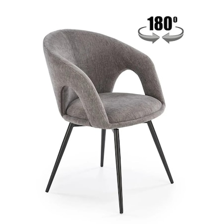 Krzesło tapicerowane K550 szare/czarne obracane