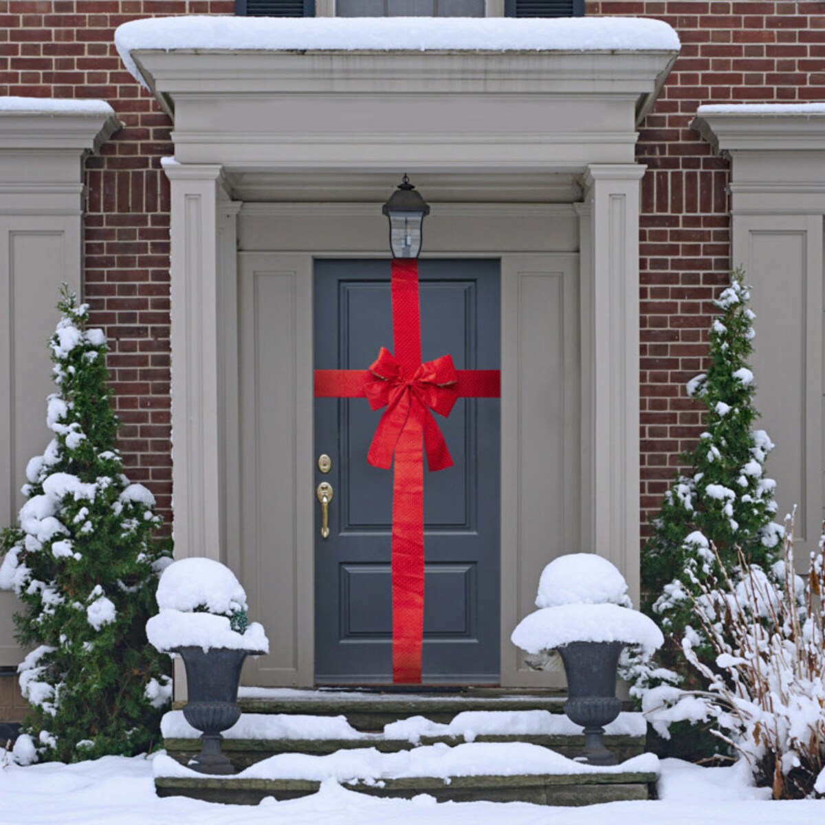 Świąteczna dekoracja na drzwi, kokarda, 33 x 42 cm